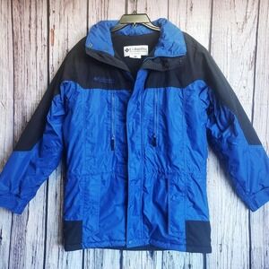 Columbia Parka Small Mens Blue Jacket Coat Pockets Winter Hooded Zip
